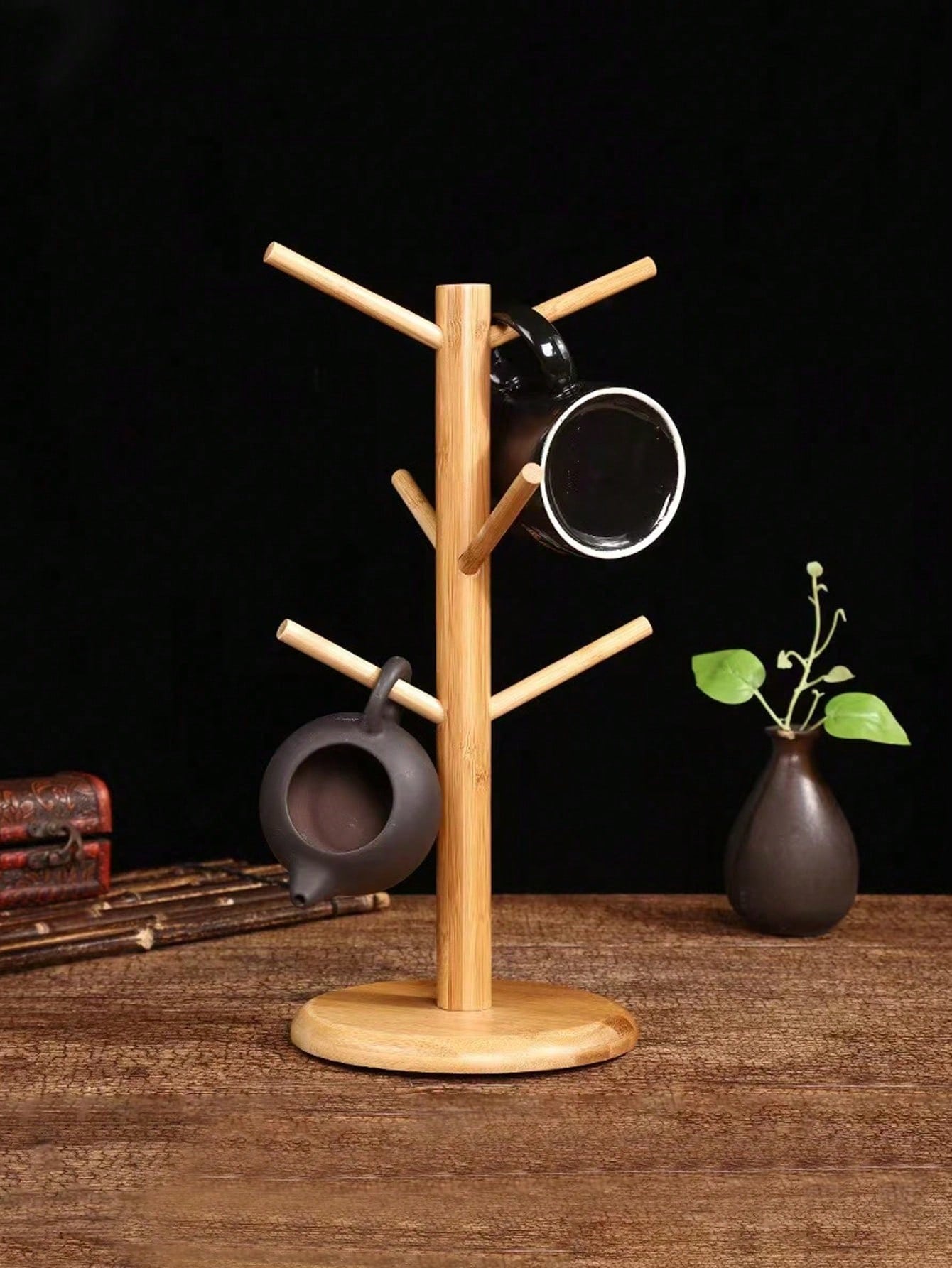 حامل أكواب خشبي بتصميم عصري